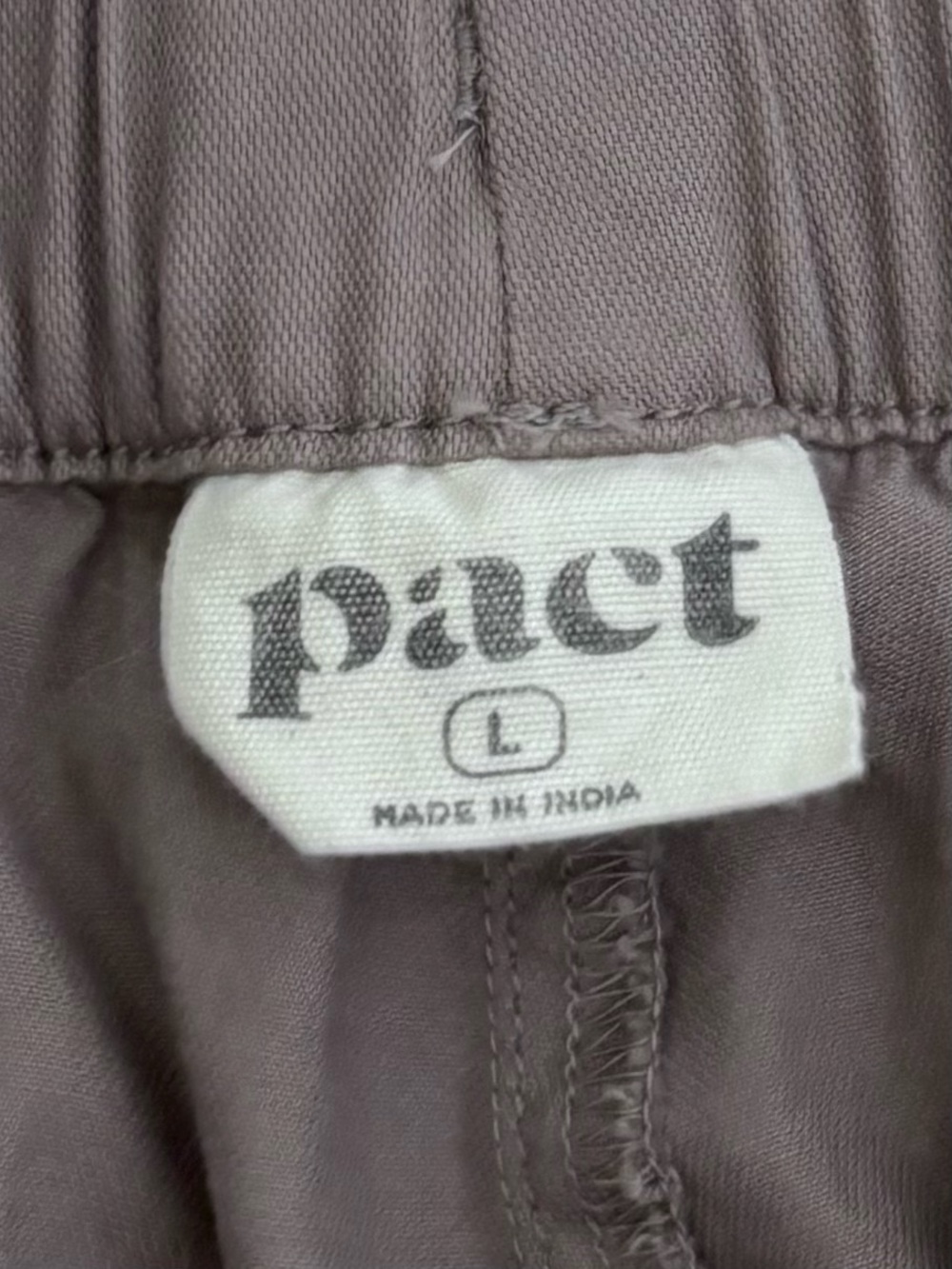 Pact Daily Twill Crop Pants Taupe Organic Cotton Wide Leg L - Picture 5 of 9